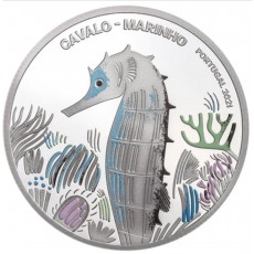 Portugal 5€ Cavalo Marinho Prata Proof 