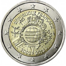 França 2€ 10 Anos do Euro 2012