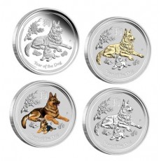 Austrália 4x 1$ Ano do Cão 2018