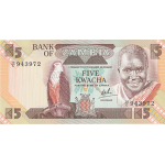 Zâmbia 5 Kwacha de 1980-1988