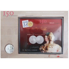 Portugal 5€ 150 Anos do 1º Selo de D. Maria 2003 c/selo (ver observações)