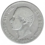 Espanha 2 Pesetas de 1884