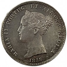 D. Maria II 1.000 Réis (10 Tostões) 1838, prata