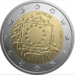 Letónia 2€ 2015 -  30 anos da Bandeira Europeia 