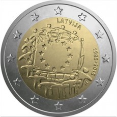 Letónia 2€ 2015 -  30 anos da Bandeira Europeia 