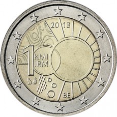 Bélgica 2€ 100 anos do  Instituto Meteorológico 2013
