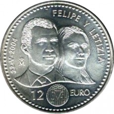 Espanha 12€ 2004 - Casamento de Filipe e Leticia