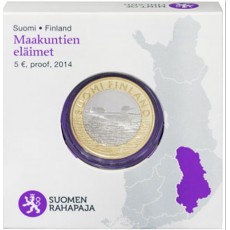 Finlândia 5€ Mergulhão da Savonia Proof 2014